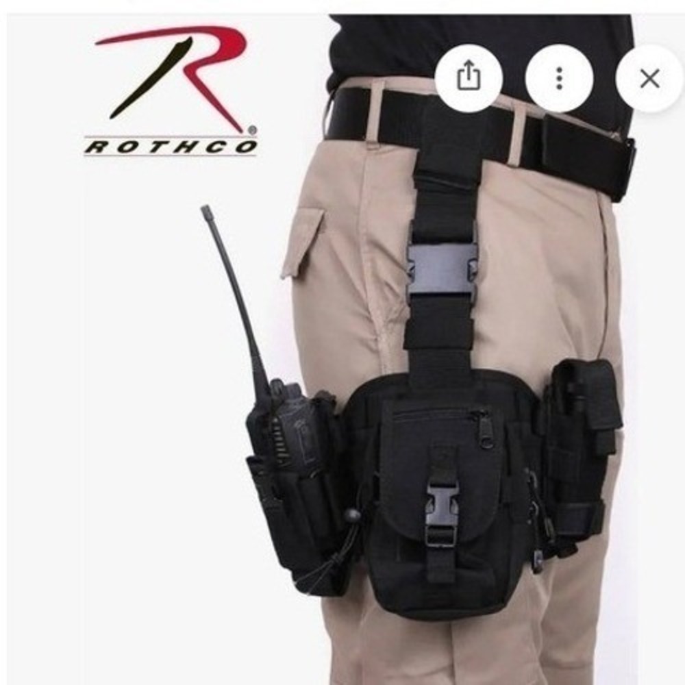 Rothco Tactical Thigh Rig Drop Leg Utility Pouch Black Adjustable Straps travel